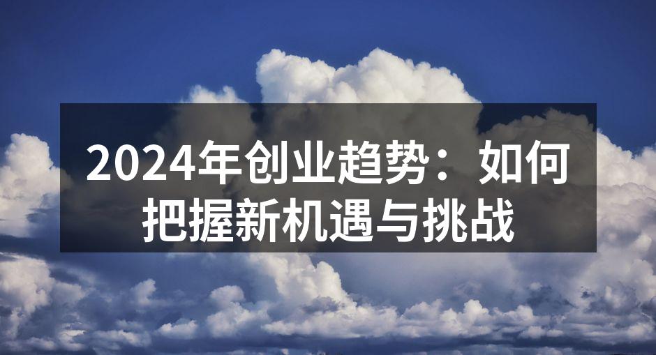 2024年创业趋势：如何把握新机遇与挑战